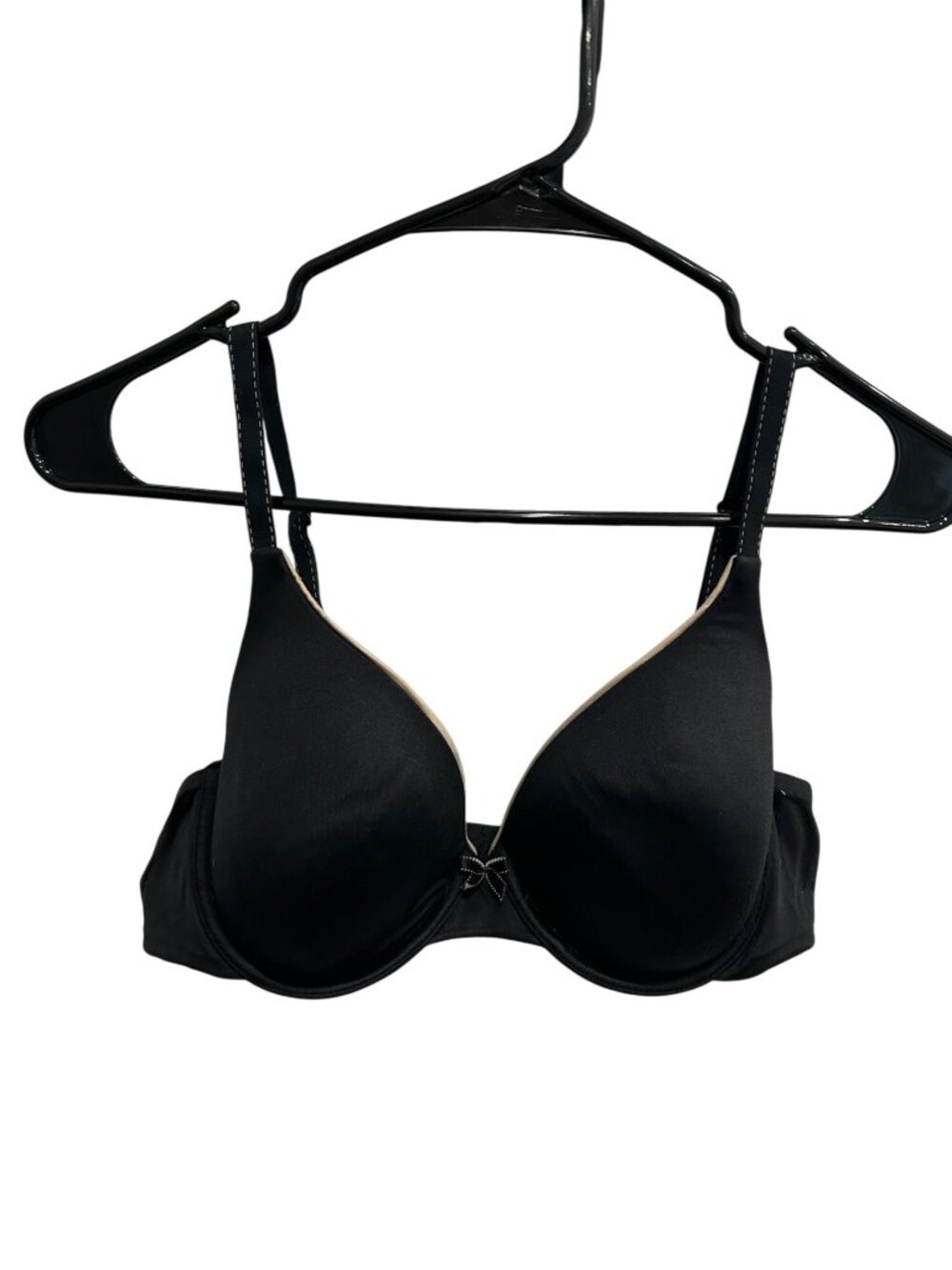 Self Expressions Maidenform Black Push-Up Bra Underwire Bow Retro Noir Aesthetic
